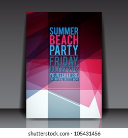 Abstract Summer Party Flyer Template - Vector Design