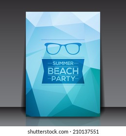 Abstract Summer Party Flyer Template - Vector Design Concept