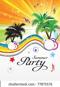 Abstract Summer Party Theme Vector Illustration