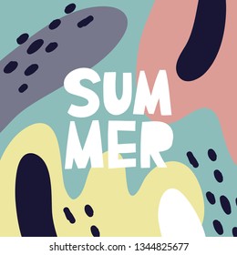 Abstract summer pattern for decor in modern style. Hand drawn modern pattern for posters, cards, t-shirts.