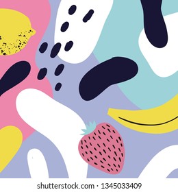 Abstract summer pattern for decor in modern style. Hand drawn modern pattern for posters, cards, t-shirts.
