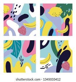 Abstract summer pattern for decor in modern style. Hand drawn modern pattern for posters, cards, t-shirts.