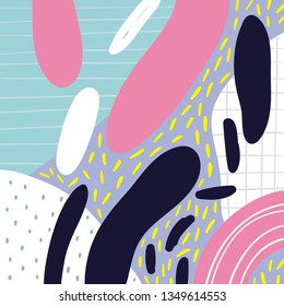 Abstract summer pattern for decor in modern style. Hand drawn modern pattern for posters, cards, t-shirts.