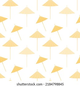 Abstract summer pattern with an image of cocktail umbrellas in monochrome sand shades.