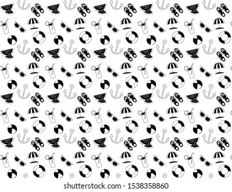 Abstract summer pattern with tube sun glasses and watermelon