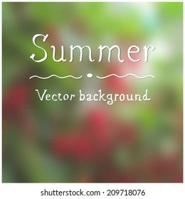 Abstract summer poster with blurry effect. Vector background. 