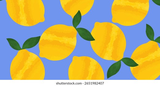 Abstract summer poster or card set in watercolor art style with summer lemon, blue pattern, postage stamp and Italian Mediterranean striped invitation for banner, background, print, ads promo, post