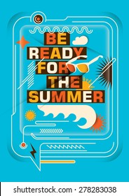 Abstract summer poster design. Vector illustration.