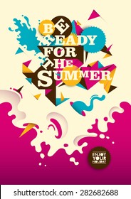 Abstract summer poster design. Vector illustration.