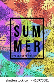 Abstract summer poster with frame for your text. Eps10 vector.