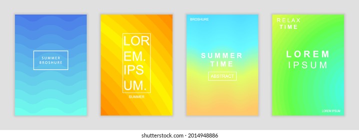 Afiche de verano abstracto. Los colores de los veranos frescos para el diseño. Montaje de afiches modernos de burla.