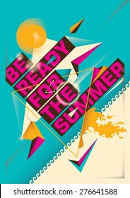 Abstract summer poster. Vector illustration.