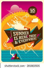 Abstract summer poster. Vector illustration.