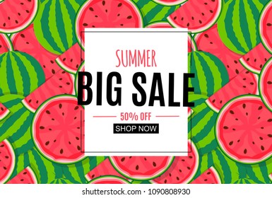 Abstract Summer Sale Background with Frame. Vector Illustration EPS10