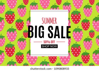 Abstract Summer Sale Background with Frame. Vector Illustration EPS10