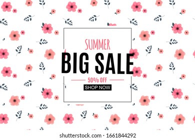 Abstract Summer Sale Background with Frame. Vector Illustration EPS10
