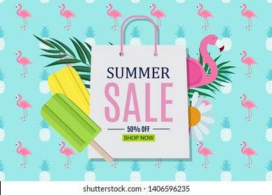 Abstract Summer Sale Background. Vector Illustration EPS10
