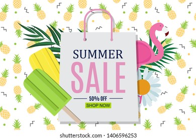 Abstract Summer Sale Background. Vector Illustration EPS10
