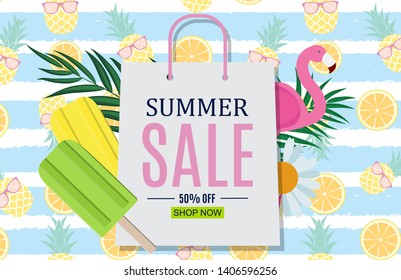Abstract Summer Sale Background. Vector Illustration EPS10