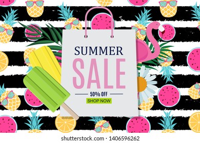 Abstract Summer Sale Background. Vector Illustration EPS10