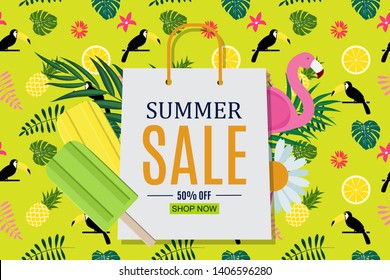 Abstract Summer Sale Background. Vector Illustration EPS10