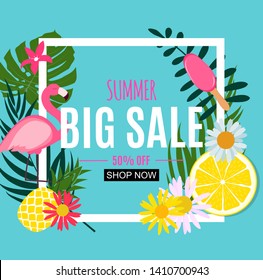 Antecedentes de la venta de verano abstracta. Ilustración de vectores EPS10