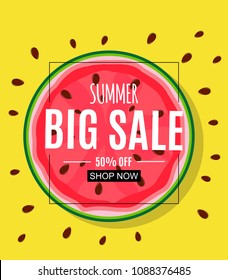 Abstract Summer Sale Background with Watermelon. Vector Illustration EPS10