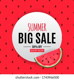 Abstract Summer Sale Background with Watermelon. Vector Illustration EPS10
