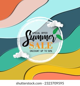 Abstract summer sale bakground for banner, and brochure or social media post