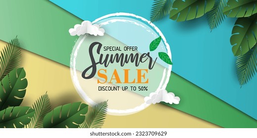 Abstract summer sale bakground for banner, and brochure or social media post