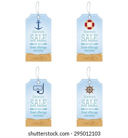 Abstract summer sale objects on a white background