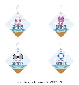 Abstract summer sale objects on a special background