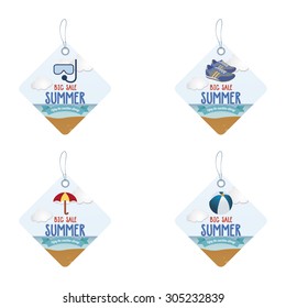 Abstract summer sale objects on a special background