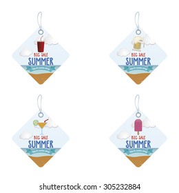 Abstract summer sale objects on a special background