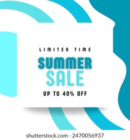 Abstract Summer sale vector illustration for mobile and social media banner, poster, shopping ads, marketing material