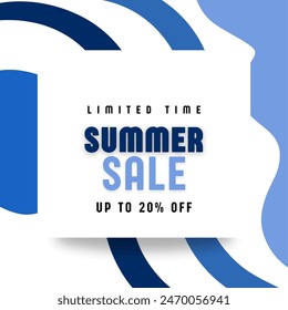 Abstract Summer sale vector illustration for mobile and social media banner, poster, shopping ads, marketing material