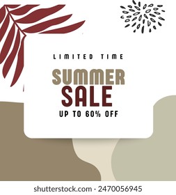 Abstract Summer sale vector illustration for mobile and social media banner, poster, shopping ads, marketing material