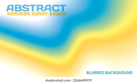 Abstract summer sea beach background with coastline by cerulean blue, sandy yellow and mustard colors. Blurred vector graphic pattern. CMYK colours