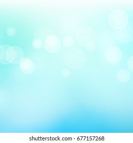 Abstract Summer Sea Nature Background Vector. Blurred Warm Bokeh Background. De Focused Lights. 