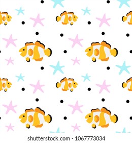 Abstract summer sea pattern. Hipster fashion design for print. 