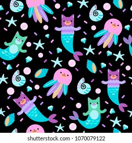 Abstract summer sea seamless pattern. Hipster fashion design for print. 