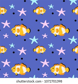 Abstract summer sea seamless pattern. Hipster fashion design for print. 