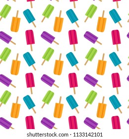 Abstract Summer Seamless Pattern Background with Ice Cream. Vector Illustration EPS10