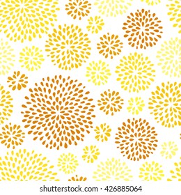 Abstract summer seamless pattern with dandelions. Doodle style. Vector illustration.