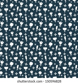 Abstract summer seamless pattern with floral background