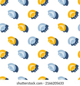 Abstract Summer Seashells Vector Graphic Silhouette Seamless Pattern can be use for background and apparel design