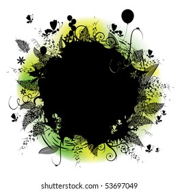 Abstract summer silhouette frame
