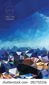 Abstract summer sky triangular low poly style vector background,Vector illustration