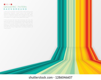 Abstract summer stripe line colorful pattern of perspective cover background. vector eps10
