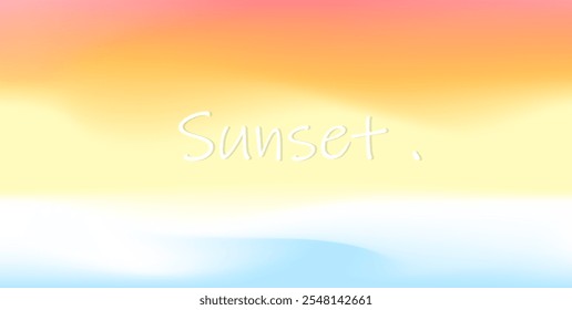 Abstract verão ensolarado céu gradiente, composição de cor suave visão do pôr do sol ilustração para papel de parede web.